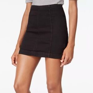 Free People Modern Femme Denim Black‎ Mini Skirt Size 10 Grunge